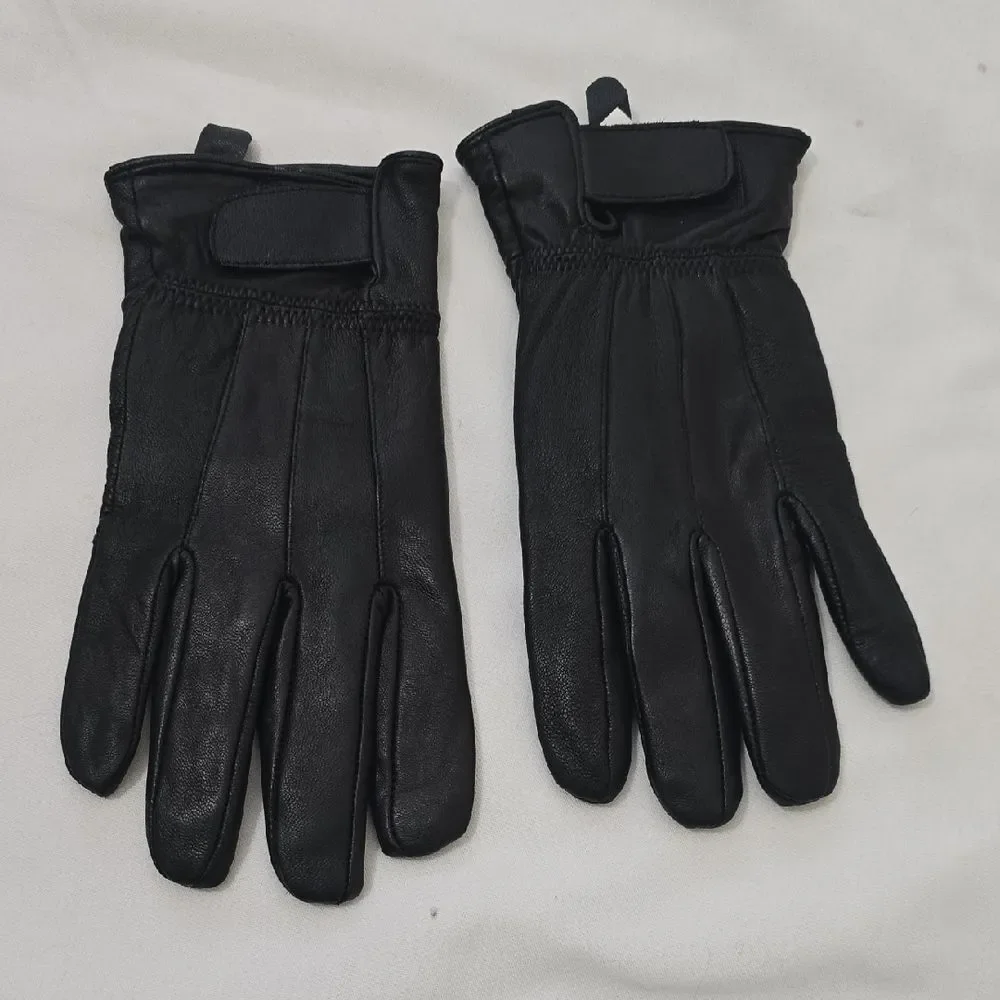 Elegant Black Leather Women's Gloves